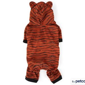 NWT YOULY The Party Animal Tiger-Print Small Dog Cat Hoodie Halloween Costume M